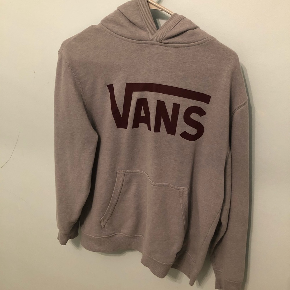 Boys XL Vans Hoodie in grey and maroon